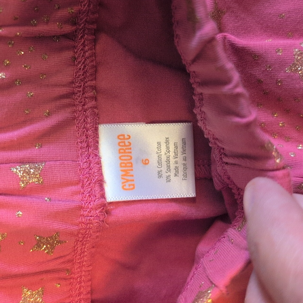 Gymboree 6 Yrs Pink Star Glitter Leggings - Picture 3 of 4